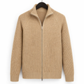 Men's Stand Collar Cardigan with Slim Fit Retro Knit Button Front Design
