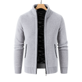 Men's Fleece-Lined Knit Jacket Warm Autumn Winter Casual Zip-Up Outerwear Everyday Wear