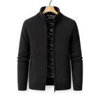 Men's Fleece-Lined Knit Jacket Warm Autumn Winter Casual Zip-Up Outerwear Everyday Wear