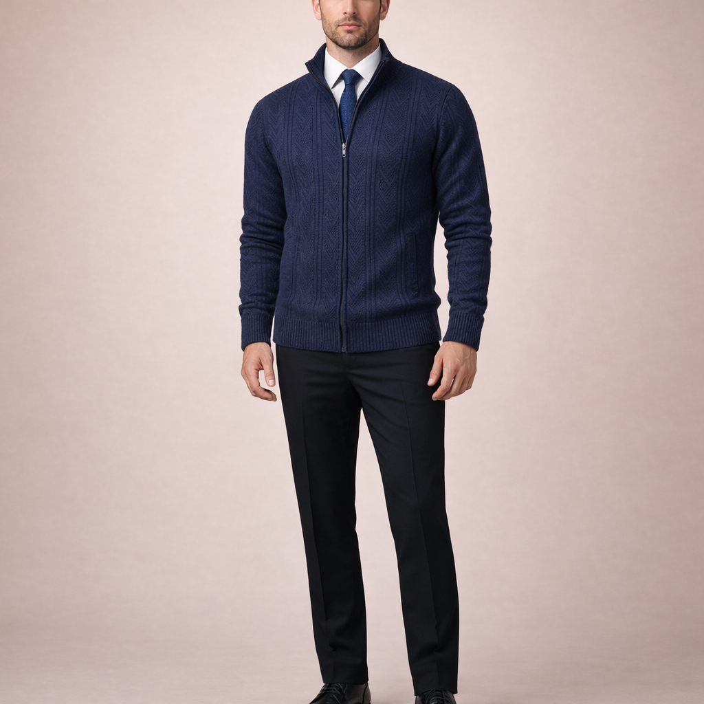 Men's Loose Knitted Cardigan Sweater Jacket Casual Layering Outerwear for Autumn and Winter