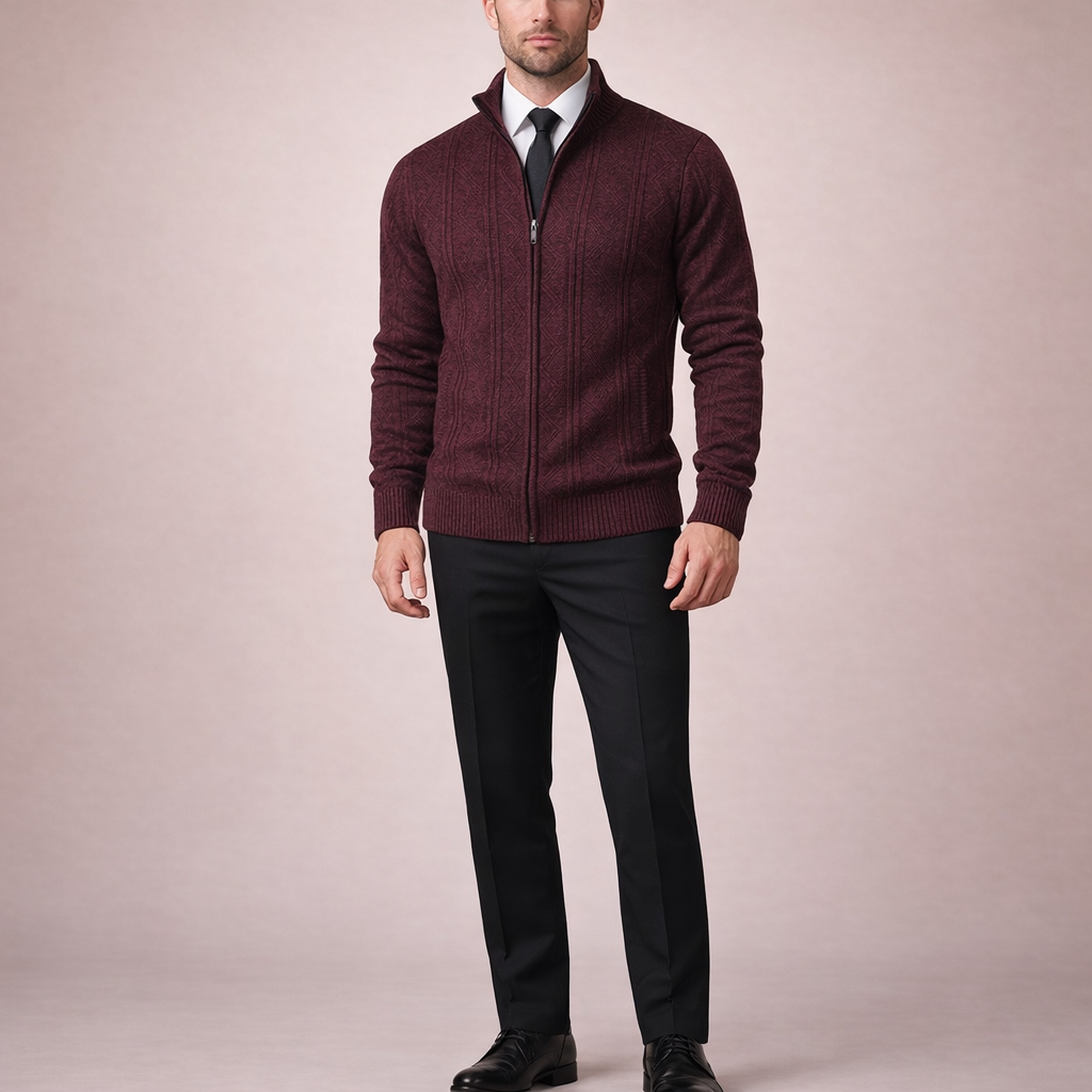 Men's Loose Knitted Cardigan Sweater Jacket Casual Layering Outerwear for Autumn and Winter