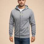 Men's Zip Pocket Sports Hoodie Jacket Casual Athletic Outerwear for Everyday Training and Leisure 