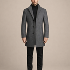 Men's Classic Wool Overcoat Long Winter Coat Tailored Formal Casual Outerwear