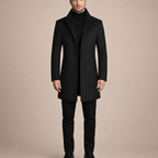 Men's Classic Wool Overcoat Long Winter Coat Tailored Formal Casual Outerwear