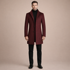 Men's Classic Wool Overcoat Long Winter Coat Tailored Formal Casual Outerwear