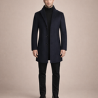Men's Classic Wool Overcoat Long Winter Coat Tailored Formal Casual Outerwear