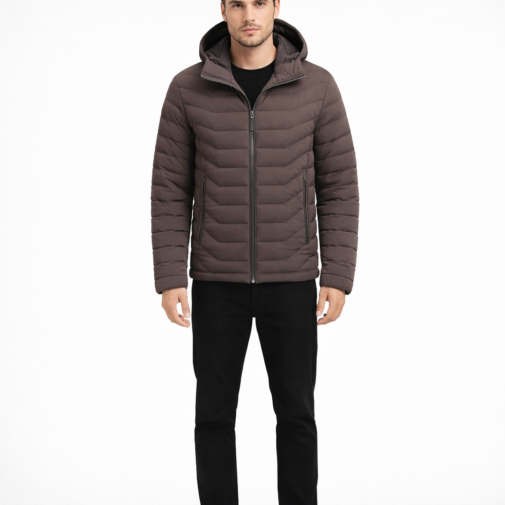 Men's Winter Hooded Parka Jacket with Detachable Hood for Casual Outdoor Cold Weather Wear