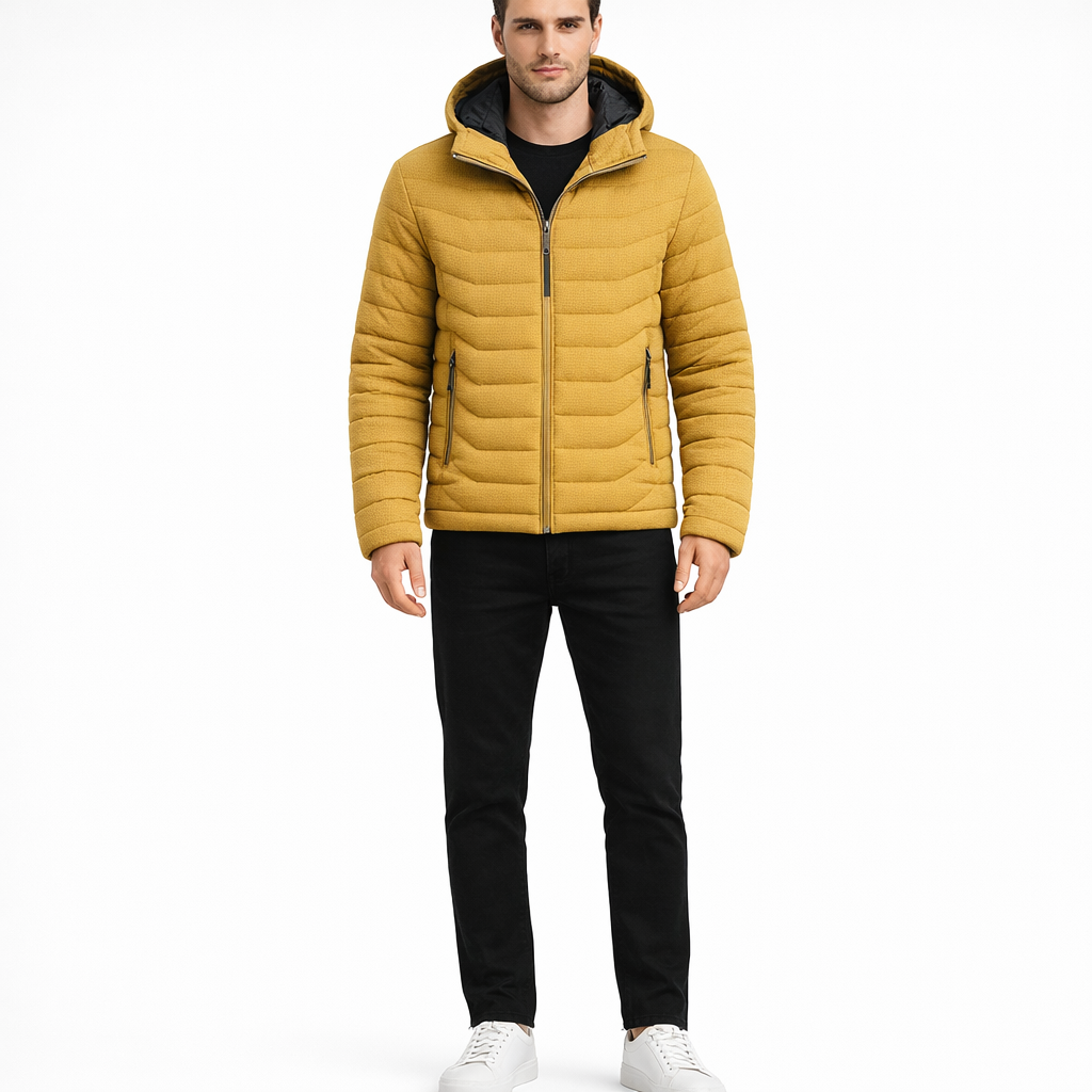 Men's Winter Hooded Parka Jacket with Detachable Hood for Casual Outdoor Cold Weather Wear