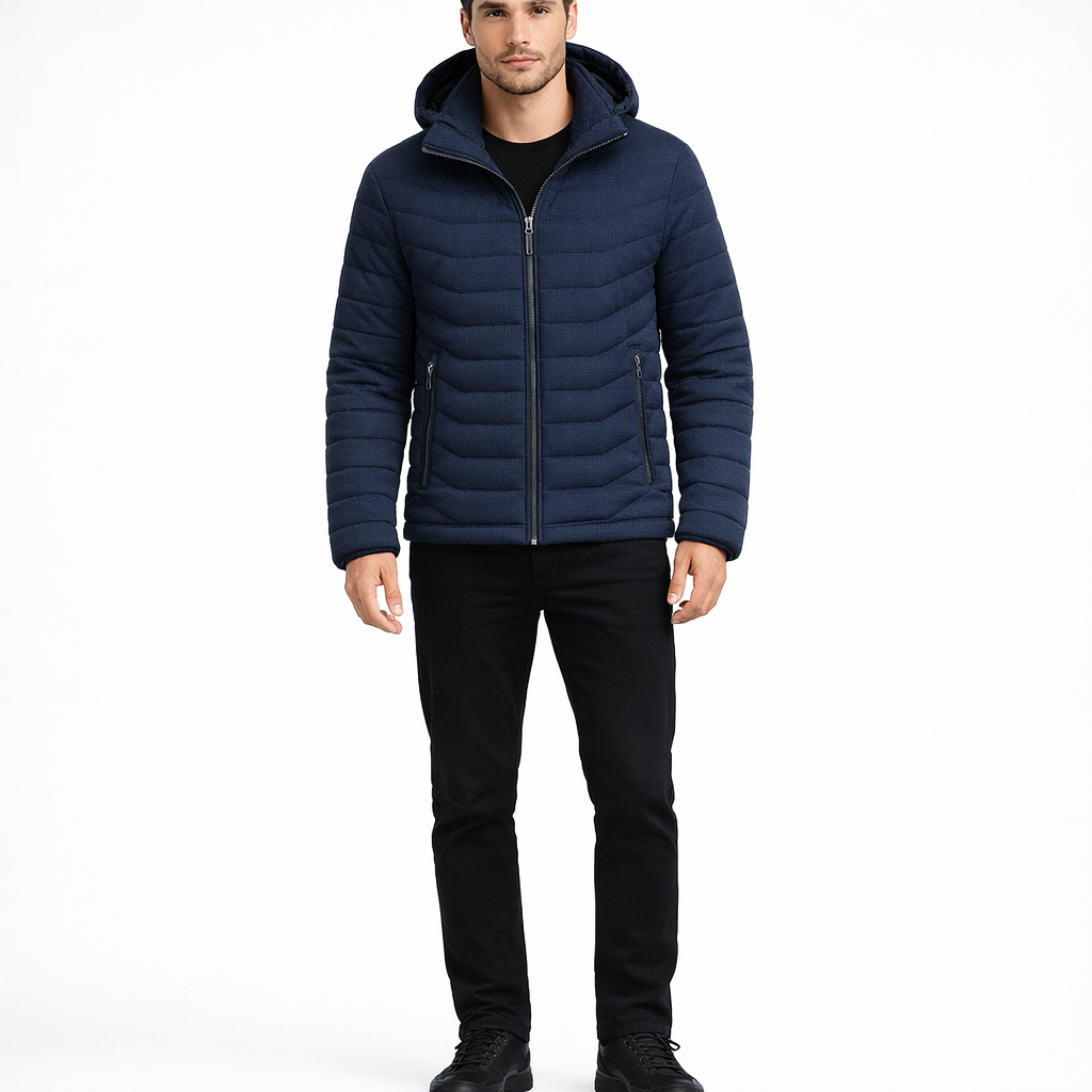 Men's Winter Hooded Parka Jacket with Detachable Hood for Casual Outdoor Cold Weather Wear