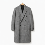 Men's Double Breasted Plaid Overcoat with Tailored Fit for Smart Casual Winter Wear