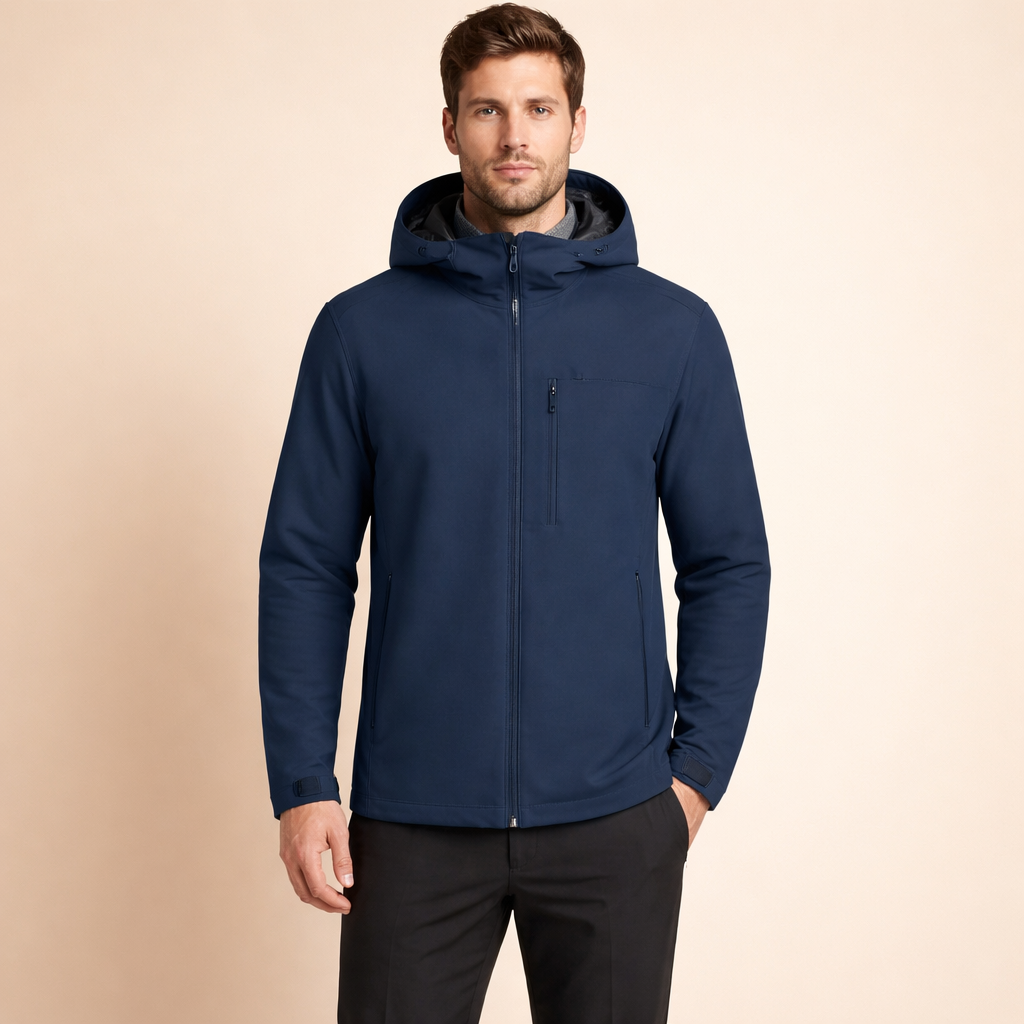 Men's Waterproof Windbreaker Jacket Lightweight Hooded Outdoor Casual All Weather Outerwear