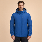 Men's Waterproof Windbreaker Jacket Lightweight Hooded Outdoor Casual All Weather Outerwear