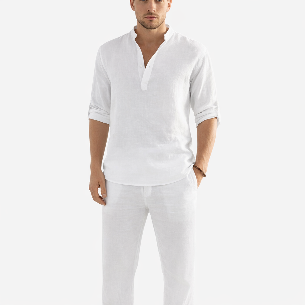 Men's Casual Long Sleeve Loose Fit Shirt for Everyday Comfort and Modern Style