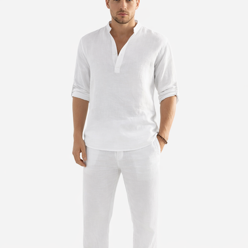 Men's Casual Long Sleeve Loose Fit Shirt for Everyday Comfort and Modern Style