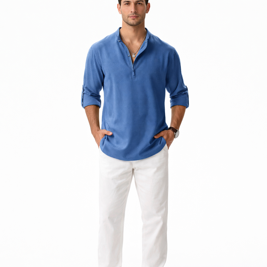 Men's Casual Long Sleeve Loose Fit Shirt for Everyday Comfort and Modern Style