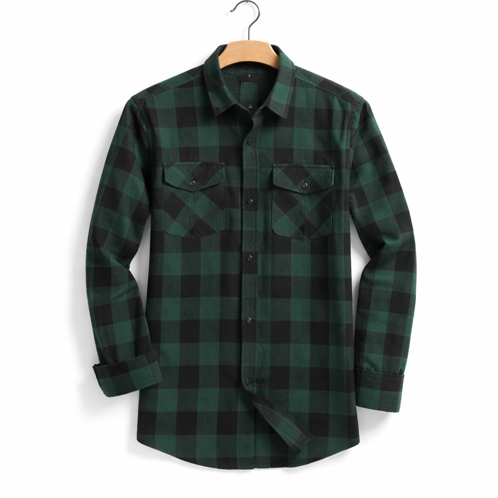 Men's Plaid Flannel Shirt with Relaxed Fit for Casual Layering and Everyday Wear