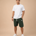 Men's Corduroy Sports Shorts for Men – Breathable Elastic Waist Casual Activewear