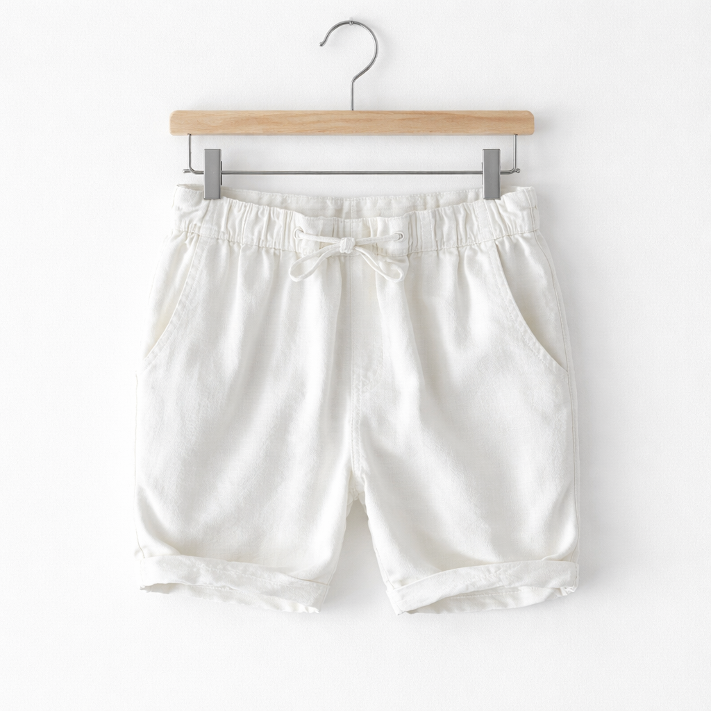 Men's Linen Bermuda Shorts Lightweight Breathable Summer Casual Relaxed Fit Everyday Wear