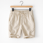 Men's Linen Bermuda Shorts Lightweight Breathable Summer Casual Relaxed Fit Everyday Wear