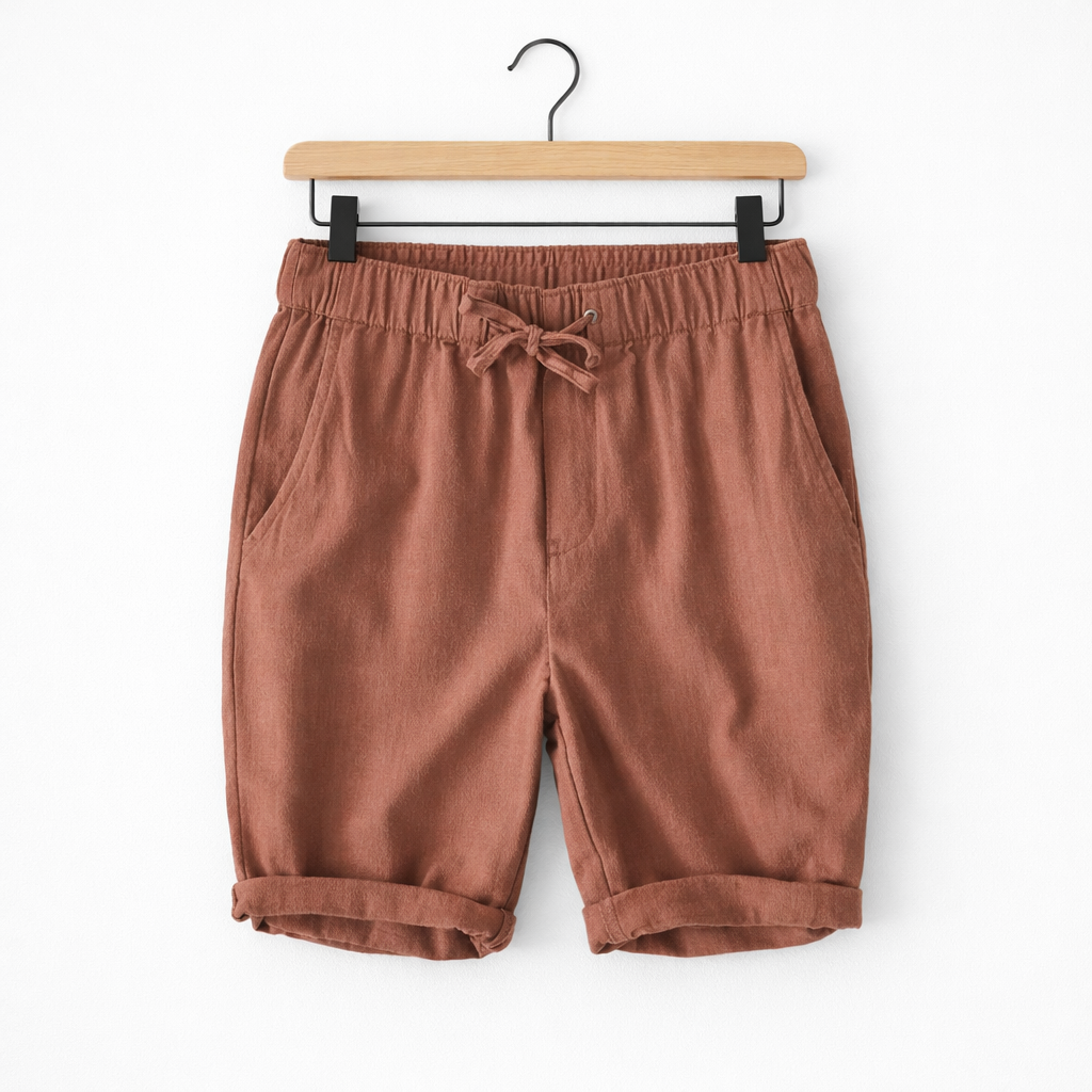 Men's Linen Bermuda Shorts Lightweight Breathable Summer Casual Relaxed Fit Everyday Wear