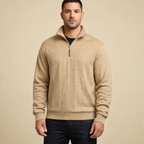 Men's Autumn Winter Casual Jacquard Knit Crewneck Sweater Warm Fall Winter Pullover