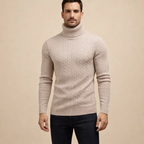 Men's Slim Fit Knitted Turtleneck Sweater Solid Color Warm Autumn Winter Essential