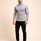 Men's Slim Fit Knitted Turtleneck Sweater Solid Color Warm Autumn Winter Essential