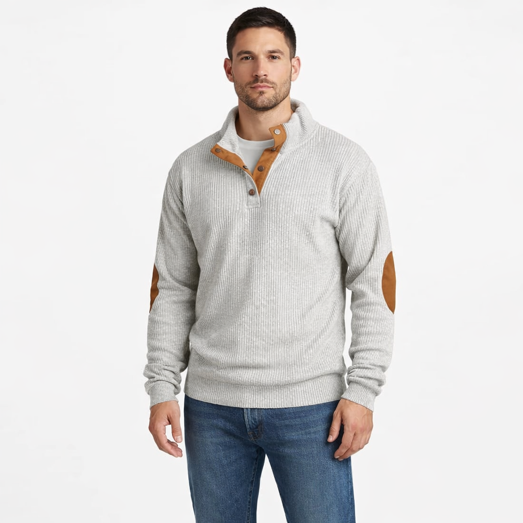 Men's Stand Collar Striped Pullover Sweatshirt Casual Long Sleeve Top for Everyday Wear