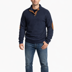Men's Stand Collar Striped Pullover Sweatshirt Casual Long Sleeve Top for Everyday Wear