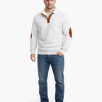Men's Stand Collar Striped Pullover Sweatshirt Casual Long Sleeve Top for Everyday Wear