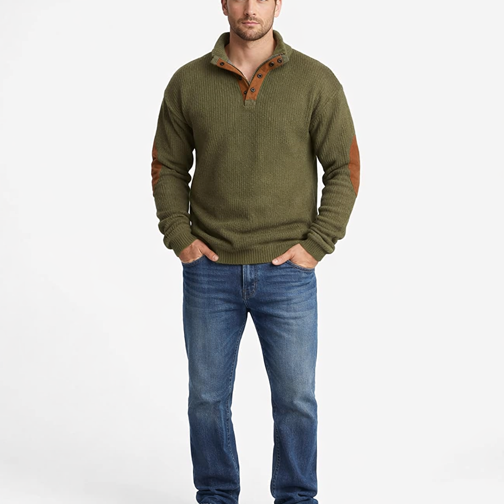 Men's Stand Collar Striped Pullover Sweatshirt Casual Long Sleeve Top for Everyday Wear