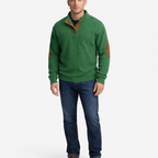 Men's Stand Collar Striped Pullover Sweatshirt Casual Long Sleeve Top for Everyday Wear