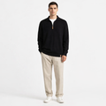 Men's Lightweight Half Zip Knit Sweater for Autumn Winter Casual Layering Everyday Comfort