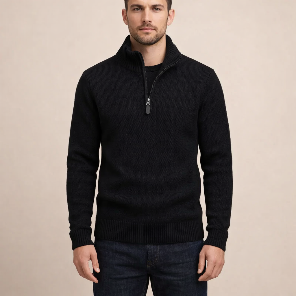 Men's Slim Fit Striped Knit Sweater Korean Style Casual Pullover for Everyday Wear