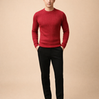 Men's Lightweight Round Neck Slim Fit Knit Sweater Casual Pullover for Everyday Wear