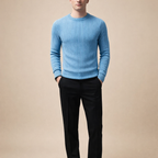 Men's Lightweight Round Neck Slim Fit Knit Sweater Casual Pullover for Everyday Wear