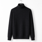 Men's Turtleneck Pullover Sweater Classic Knit Long Sleeve Top for Autumn Winter