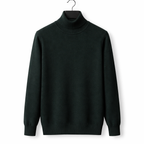 Men's Turtleneck Pullover Sweater Classic Knit Long Sleeve Top for Autumn Winter