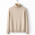 Men's Turtleneck Pullover Sweater Classic Knit Long Sleeve Top for Autumn Winter