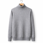 Men's Turtleneck Pullover Sweater Classic Knit Long Sleeve Top for Autumn Winter