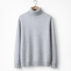 Men's Turtleneck Pullover Sweater Classic Knit Long Sleeve Top for Autumn Winter