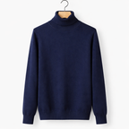 Men's Turtleneck Pullover Sweater Classic Knit Long Sleeve Top for Autumn Winter