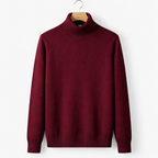 Men's Turtleneck Pullover Sweater Classic Knit Long Sleeve Top for Autumn Winter