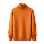 Men's Turtleneck Pullover Sweater Classic Knit Long Sleeve Top for Autumn Winter