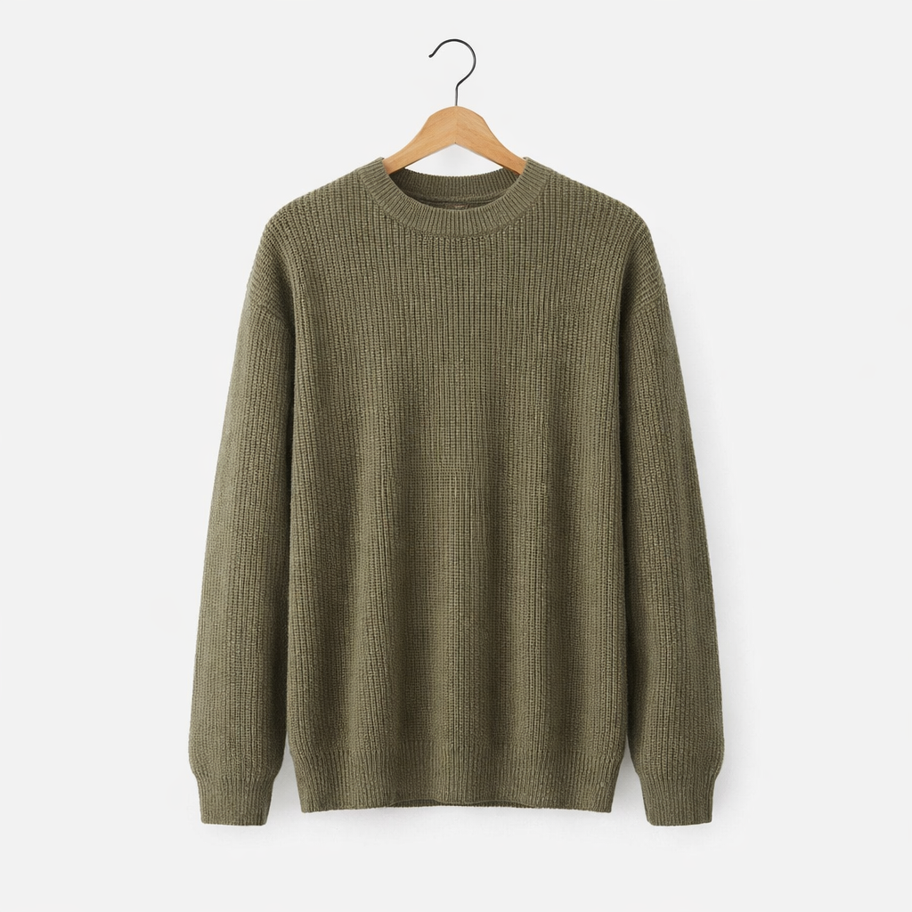 Men's Casual Crew Neck Pullover Sweater Warm Knit Long Sleeve Top for Everyday Wear