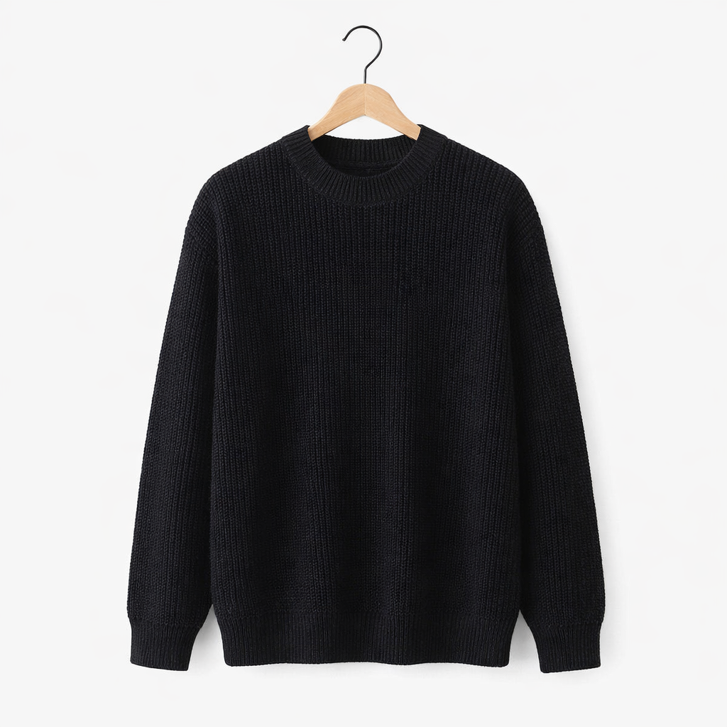 Men's Casual Crew Neck Pullover Sweater Warm Knit Long Sleeve Top for Everyday Wear