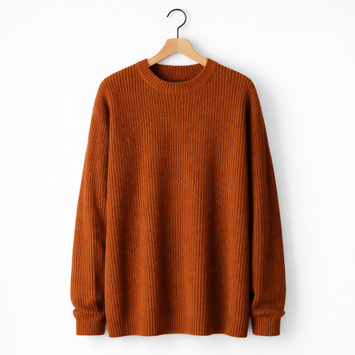 Men's Casual Crew Neck Pullover Sweater Warm Knit Long Sleeve Top for Everyday Wear