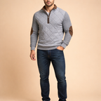 Men's Digital Print Half Zip Sweater Casual Knit Long Sleeve Pullover for Everyday Wear