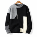 Men's Colorblock Pullover Sweater Casual Knit Long Sleeve Top for Everyday Wear