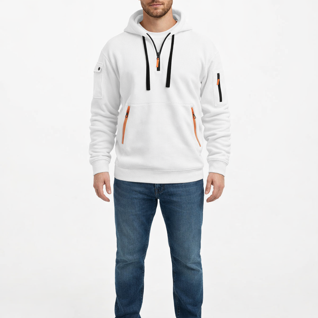 Men's Easy Fit Hooded Sweatshirt Casual Pullover Long Sleeve Top for Everyday Wear